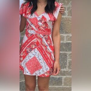 ASOS Red Floral Midi Dress